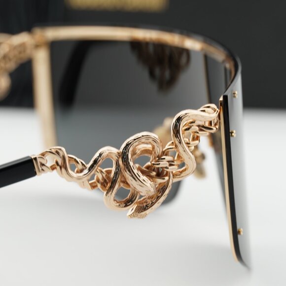 Roberto Cavalli SRC015M 0300 Shield Sunglasses - Gold/Brown - Picture 9 of 10